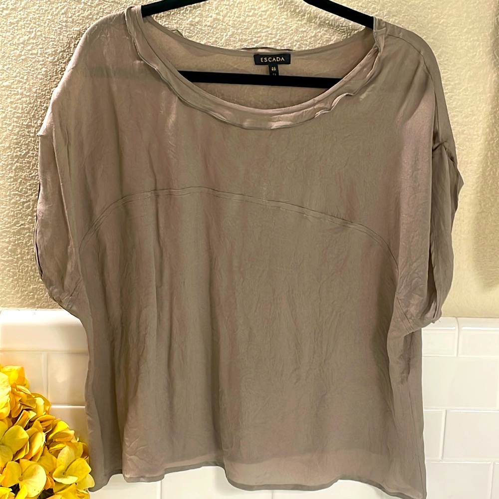 ESCADA Taupe Blouse . Great used condition .